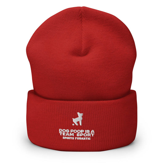 Sports Furnatic's Red DPTS Beanie with white embroidery-Printful Product
