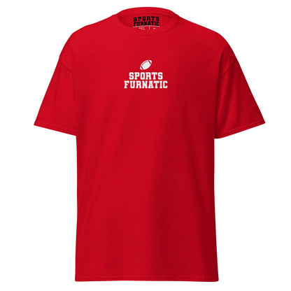 Sports Furantic's, Sports Furnatic, Red T-Shirt with White lettering and Football icon.