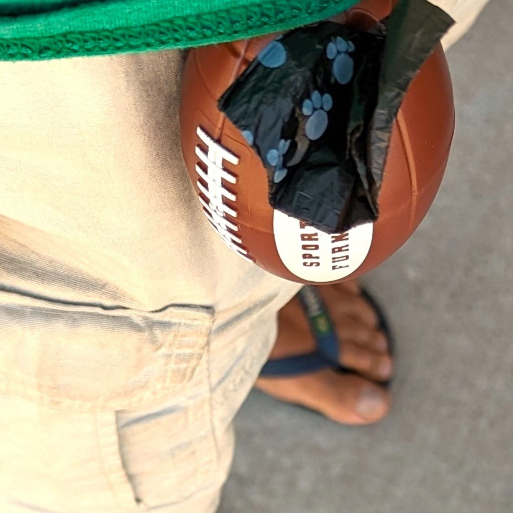 Sports Furantic's The Tail Gater in action. Attached to the belt with first person perspective.